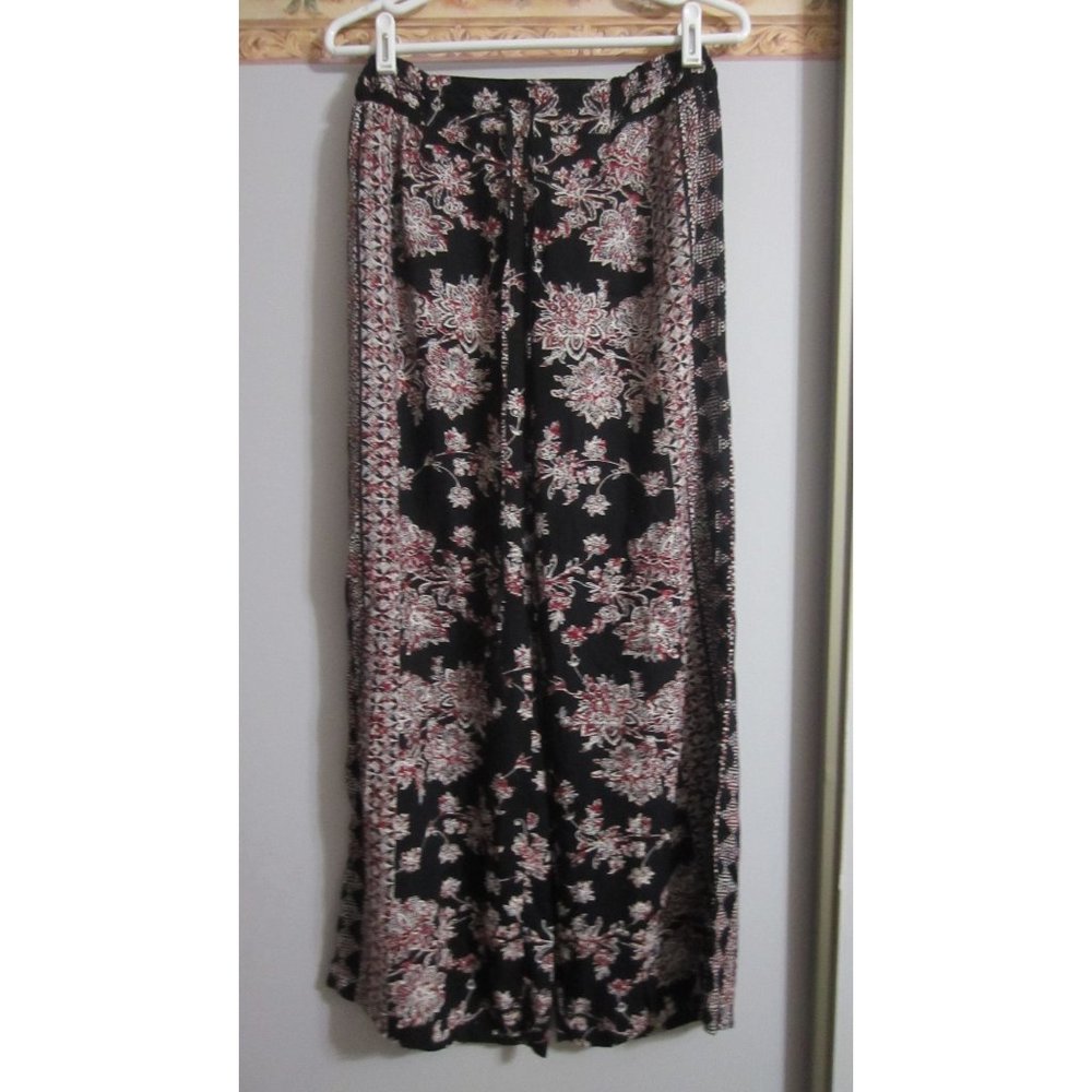 Blue Rair Large Floral Boho Flowy Wide Leg Casual Pants